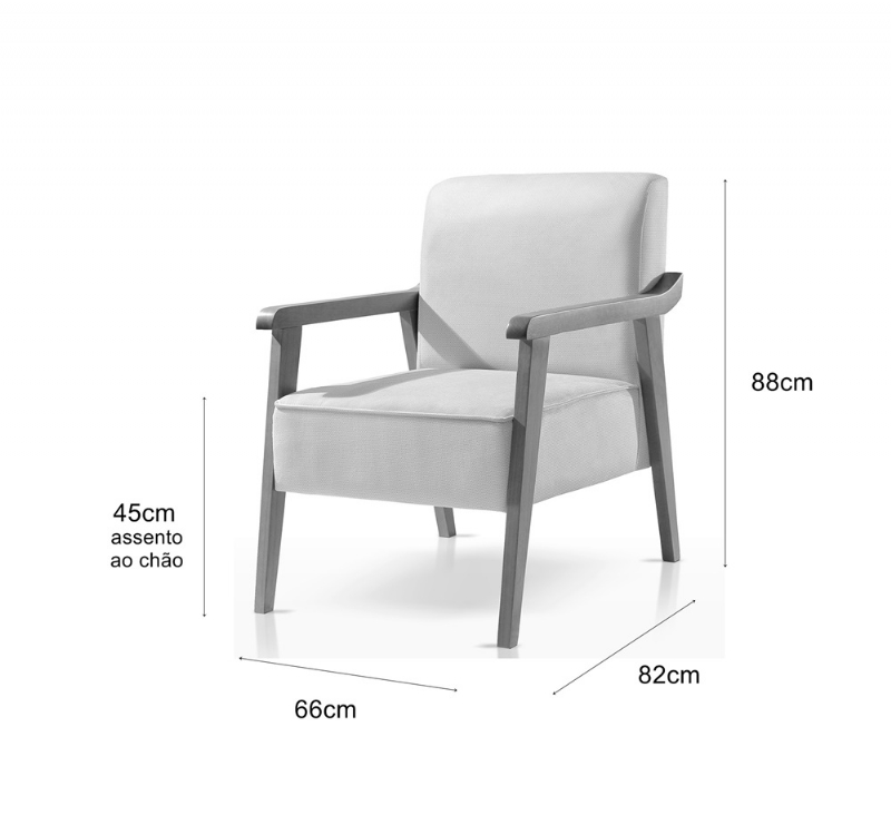 Kit com 2 Poltronas Decorativa Sala Estar Linho Lia